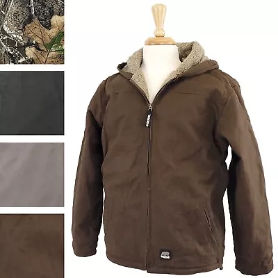 Berne Men's Hooded Duck Coat Sherpa Lined Extended BackActive Jacket 6-Pockets • $39.99