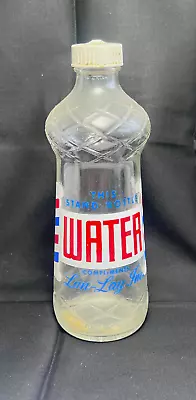 Vtg Barber Pole This Stand Bottle Water Compliments Lan Lay Inc Duraglas Bottle • $29.95