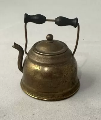 Vintage Brass Mini Tea Kettle Pot Teapot Wooden Handle Made In Holland • $9.99