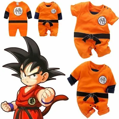 HOT! Newborn Baby Boys  Romper Goku Cosplay Costume Jumpsuit Playsuit • £13.08