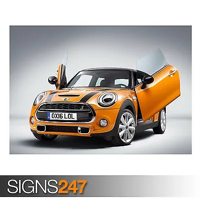 MINI COOPER S SCISSOR DOORS (AB090) CAR POSTER - Poster Print Art A0 A1 A2 A3 • £6.25