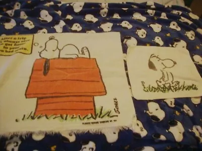 Vintage PEANUTS Gang Bath Towel & SNOOPY Wash Cloth Charles M Schulz Collectible • $25