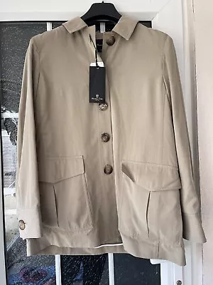 New Women’s Massimo Dutti Light Brown Beige  Viscose Smart Coat Jacket Size 14 • £47