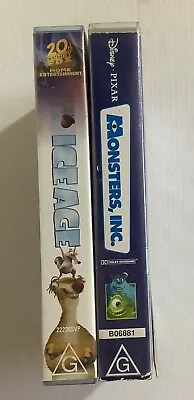 VHS Movie BUNDLE X 2 Ice Age Monsters Inc  • $19.99