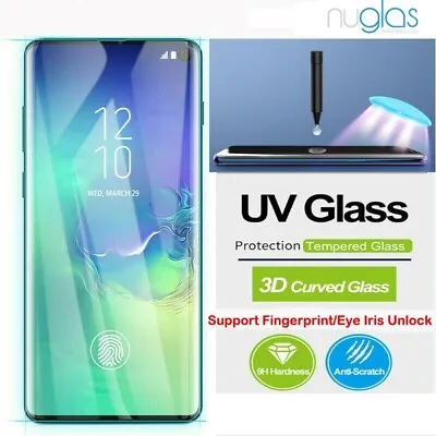 $4.95 • Buy NUGLAS Note S22 S21 20Ultra S10 S9 8+ Screen Protector Full UVGlue TemperedGlass