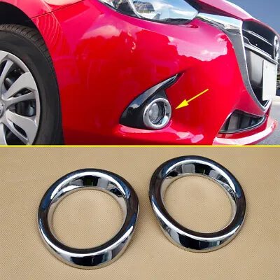 For Mazda2 Demio DJ DL 2015 2016 Chrome Front Fog Light Lamp Ring Cover Trims • $17.51