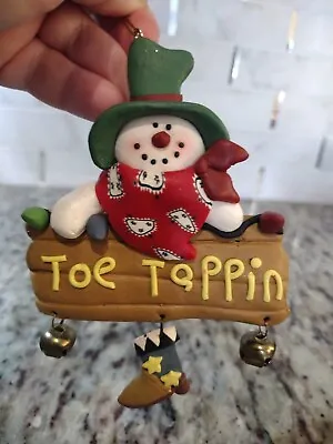 Western Cowboy Christmas Ornament Snowman Toe Tapping Boots Jingles 5  Y'all • $3.99