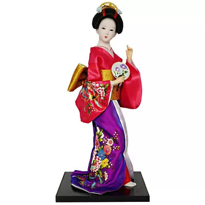 30cm 12  Japanese Brocade Kimono Kabuki Doll Geisha Figurine Statue Decor A10 • $16.96