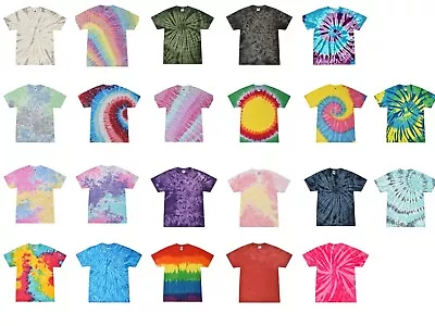 Vibrant Multicolor Tie Dye T-Shirts Adult  & Kids 100% Cotton Colortone • $11.75