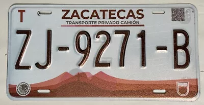 ZACATECAS Mexico Truck License Plate #ZJ-9271-B • $24.97