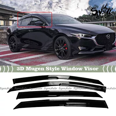 Fits 2019-2021 Mazda 3 Sedan Jdm Mugen Style Window Visor Rain Guard Deflector • $34.99