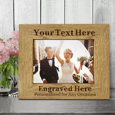 £8.99 • Buy Personalised Engraved 5x7 Photo Frame Custom Any Text Wedding Birthday Xmas Gift