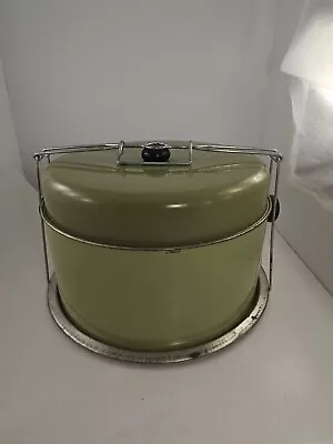 $39.99 • Buy VINTAGE RETRO GREEN METAL CAKE CARRIER NEAT MOD KITCHEN DECOR 11” Mod