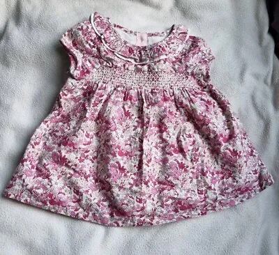 Baby Girls Pink Floral Dress 0-3 Months • £0.50
