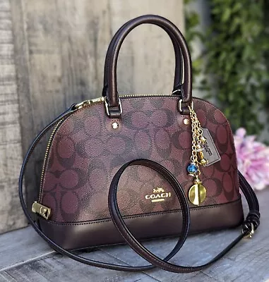 New Coach MINI SIERRA Signature SATCHEL Oxblood HANDBAG PURSE Crossbody 27583 • $149