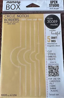 New Memory Box Open Studio Craft Die Circle Notch Borders # 30089 Incl. 5 Dies • $25