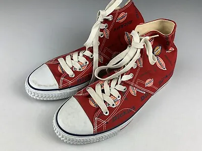 Dickies Motif Logo Mens High Top Sneakers RED Shoes Canvas Upper SZ 12 New • $25