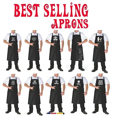 $22.95 • Buy Funny Apron Bbq Kitchen Unisex Adjustable Size Pocket Ladies Men's Aprons Prints
