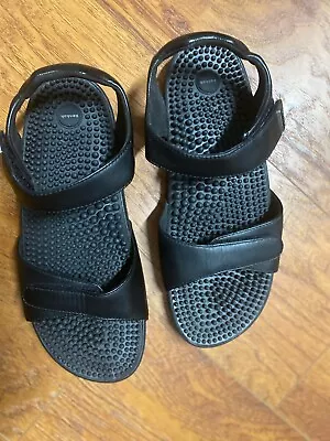 Kenkoh Grace V Black Massage Sandals Size 40 9 • $58.99