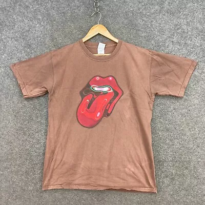 Vintage Rolling Stones Shirt Mens L Large Brown World Tour Concert T-Shirt 22715 • $49.95