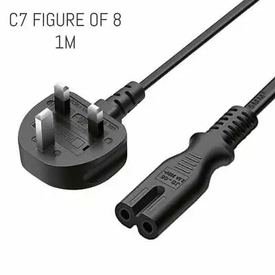IEC Kettle Lead Power Cable 3 Pin UK Plug For PC Monitor TV C13 Cord1m C5 / C7 • £6.69