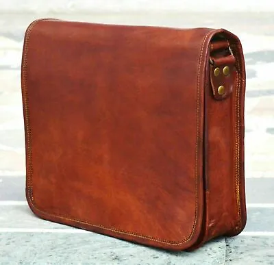 11  Satchel Leather Messenger Brown Vintage Genuine Cross-body Shoulder Ipad Bag • $35.99