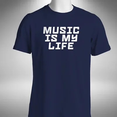 £9.99 • Buy Music Is My Life Mens T-Shirt Dj Clubbing Dance Rave Music Lover House Techno