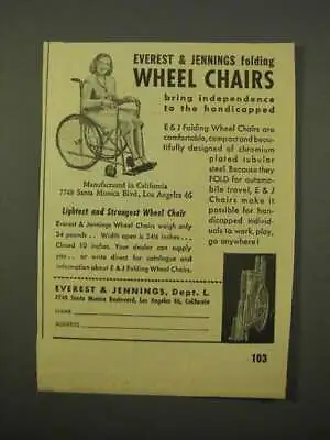 1947 Everest Jennings Folding Wheel Chairs Ad • $19.99