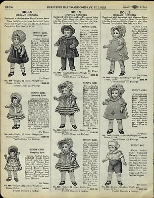 1929 PAPER AD 3PG Madame Hendren Dolls Sunny Girl Boy Horsman Rosebud Dimples  • $39.99