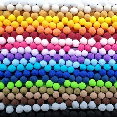 £2.15 • Buy Pom Pom Trim 10mm Bobbles 18mm Total Width Tape Various Colours POM POM Trim UK 