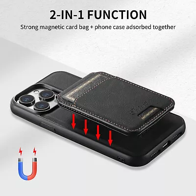 For IPhone 15 Pro Max 14 13 12 Magsafe Magnetic Wallet Card Holder Leather Case • $7.51