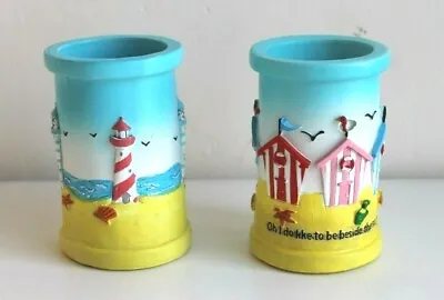 Ceramic Nautical Pen Pot Or Toothbrush Holder 2 Seaside Coastal Designs • £10.50