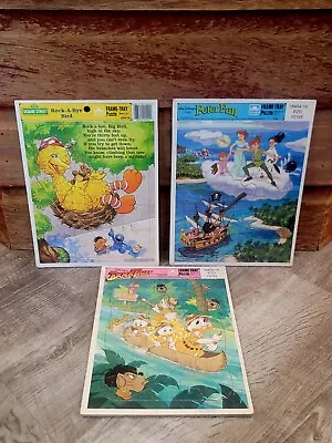 Vintage Golden Frame-Tray Puzzle Sesame Street Peter Pan Duck Tales • $9.99