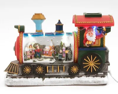 Large Light Up Christmas Train Skating Scene Ornament 33cm • £26.50