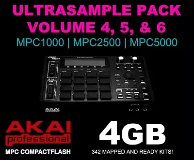 Akai MPC1000/MPC2500/MPC5000 4GB Compact Flash (CF) Card - 342 Drum Kits! Set #2 • $79.99