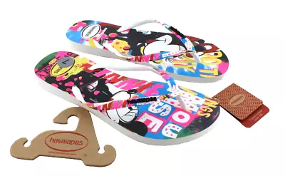 HAVAIANAS Mickey Mouse Size 9/10 Multi-Color With Logo Women Flip Flop Sandals • $24.99