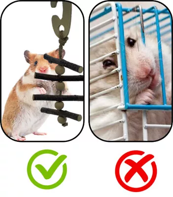 X2 Pack Hamster Small Pet Gnawing Pet Wooden Chew Toys ~ Play & Chew Hanging Toy • £3.49