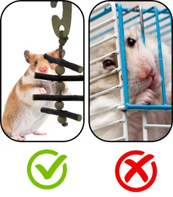 X3 Pack Hamster Small Pet Gnawing Pet Wooden Chew Toys ~ Play & Chew Hanging Toy • £3.99