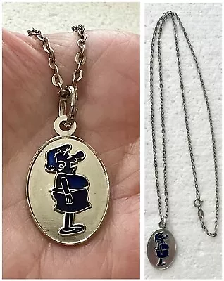 RARE Vintage 1960s Italian 800 Silver FLO From ANDY CAPP Comic Pendant Necklace • $24.99