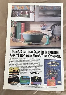 Monster In My Pocket 1991 Print Ad Retro Art Video Game NES Konami 1990s Promo • $5