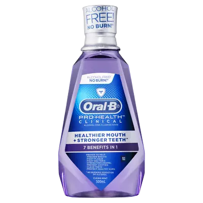 $16.57 • Buy Oral-B Pro-Health Clinical Mouthrinse 500mL Alcohol-Free No Burn Fluoride