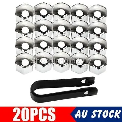 20X Chrome Car Wheel Nut Bolt Covers Caps Universal For Any Car Silver 17mm OZ • $10.95