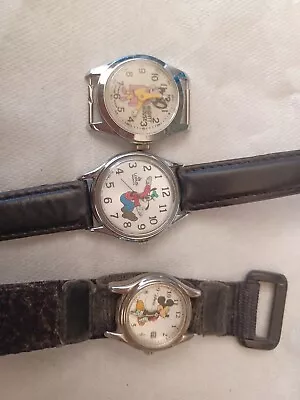 Lot Of 3 Watches Vintage Disney Lorus Goofy Backwards  Mickey And Mighty Mouse • $50