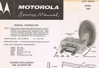 Motorola  Model 8MX Car Radio  Service Manual • $3.50