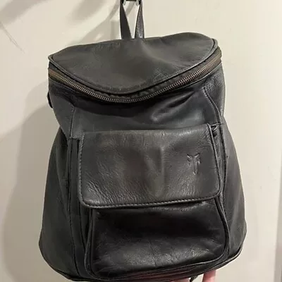 Vintage Frye Leather Backpack Black • $80