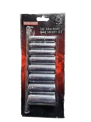 Ultra Steel 9 Piece SAE 3/8in Drive Deep Socket Set • $12.99