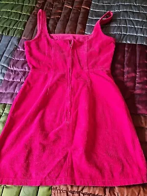 £5 • Buy Size 10 Cord Pinafore Dress Cerise Pink