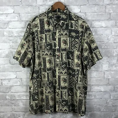 Hawaiian Islands Brand Shirt By Kalaheo Hawaiian XL Flowers Wa'a Kamaka Ukulele • $47.50