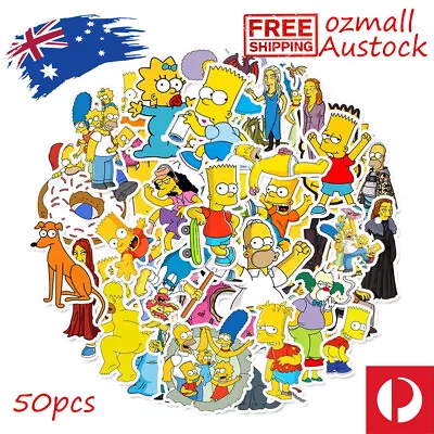 50pcs Funny Simpsons Stickers Cartoon TV Vinyl Decal Bomb Car Skateboard Laptop • $4.99