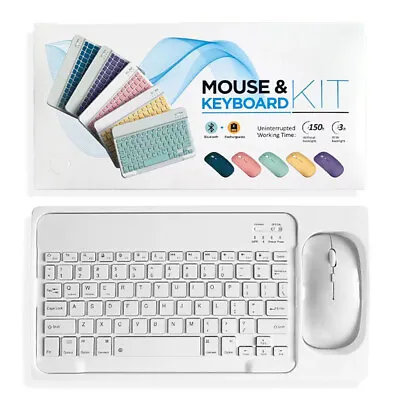 Portable Bluetooth Computer Keyboard Lightweight Wireless For PC Laptop W/Mouse • $16.14